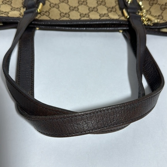 GUCCI WEB TOTE W BAG CHARM - Picture 12 of 14